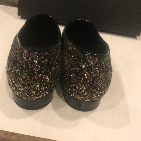 CHANEL 17K Milky Way Glitter Patent Cap Toe Loafers Moccasin Shoes Flats - Picture 6 of 10